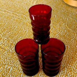 Vintage Rudy Red Ribbed Glasses
